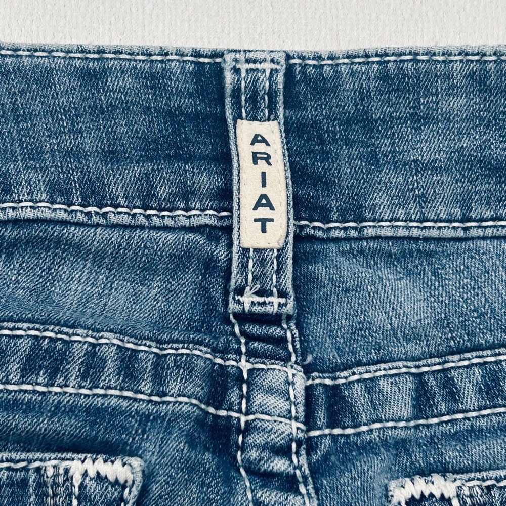 Ariat REAL Denim Jeans Womens 29R Mid Rise Straight Leg Western Cowgirl Rodeo - Picture 8 of 16